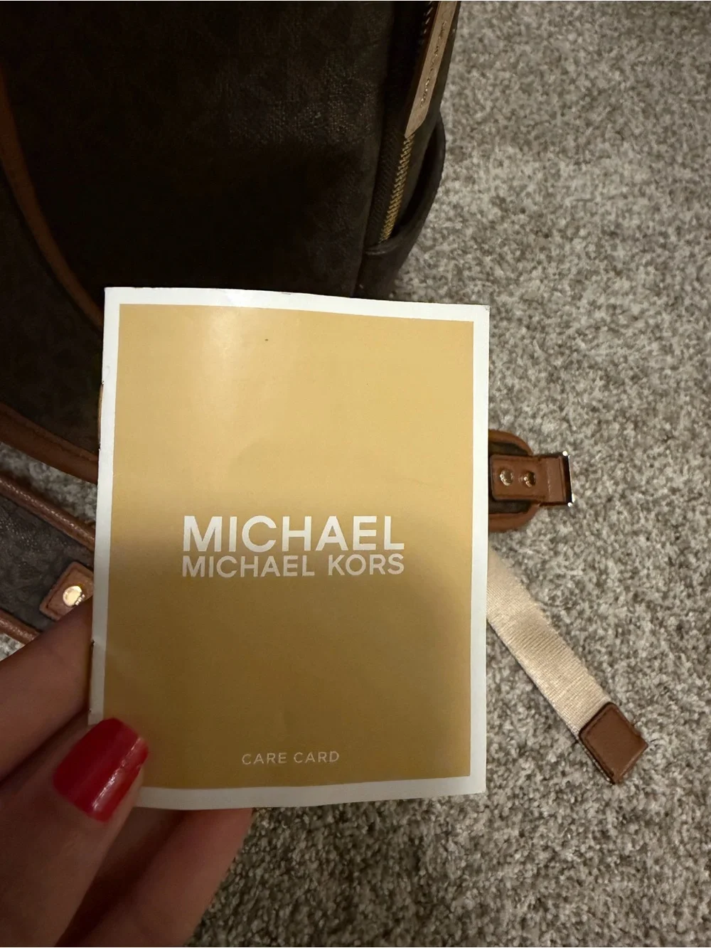 Michael Kors Brown Signature Logo Backpack